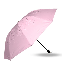 Imagem do Sombrinha Proteção Solar Preta Estampa Com Adereço 10 Varetas