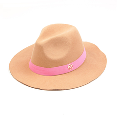 Chapéu Fedora Faixa Rosa - Mizu Sol e Chuva