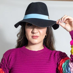 Chapéu Fedora Barbara Faixa Azul - comprar online