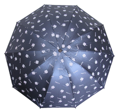 Sombrinha Proteção Solar Preta Com Flor - Mizu Sol e Chuva