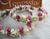Venessia 104 Corona flores y perlas combinada beige con rosa (45 cm) - comprar online