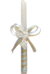 022508 Vela con decorado en celeste/oro - comprar online