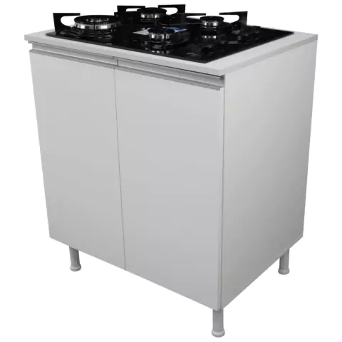 Balcão para fogão cooktop 60cm 100% mdf 2 portas p/cozinha
