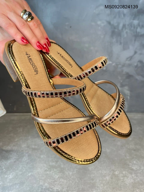 SANDÁLIA FEMININA FLAT MISSISSIPI DESIGN CONTEMPORÂNEO E ELEGANTE MI991