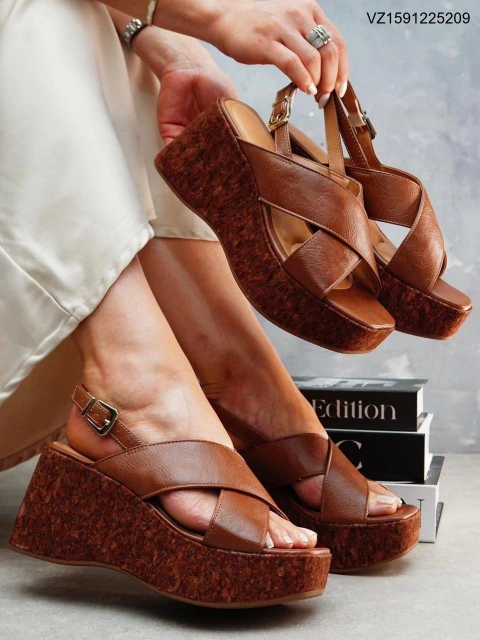 SANDÁLIA ANABELA VIZZANO 6559.101 TIRAS CRUZADAS ESTÁVEL, SOFISTICADA E ESSENCIAL - comprar online