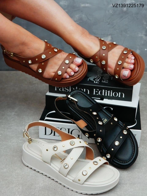 SANDÁLIA PAPETE VIZZANO 6492.330 FLATFORM TIRAS CRUZADAS ESTILOSA GLAMOUROSA CONFORTÁVEL - comprar online