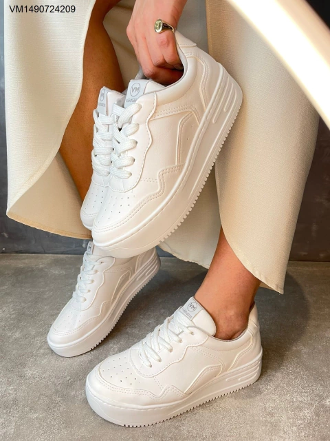 TÊNIS CASUAL VIA MARTE FLATFORM BRANCO VERSÁTIL E ELEGANTE 065-002-03