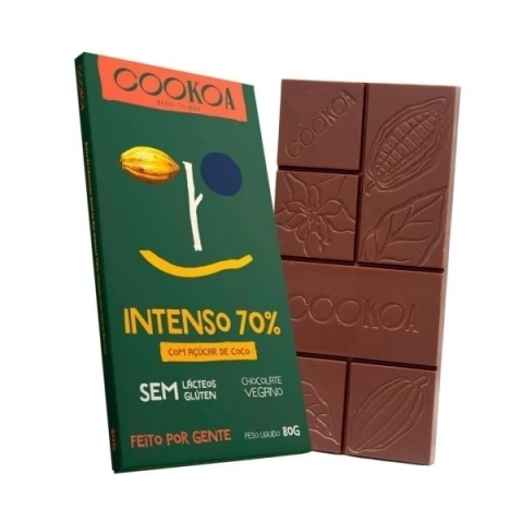 Barra Intenso 70% 80g - Cookoa
