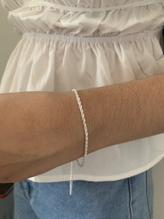 Pulseira Cordão Baiano Prata