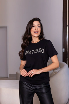 Camiseta "Gratidão", Preta - comprar online