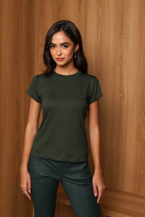 Camiseta básica, Verde Boldo - comprar online