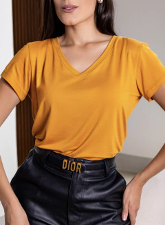 Camiseta Básica, Mostarda "Izabella" - comprar online