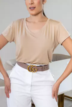Camiseta Básica, Bege Palha - comprar online