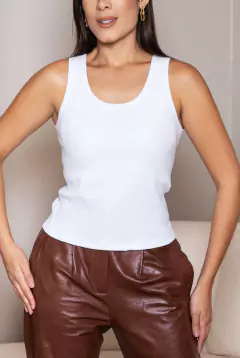 Regata Canelada Tradicional, Branca - comprar online