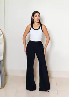 Regata Canelada Tradicional, Bicolor Branca - Lucinha Correia