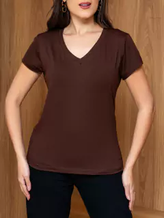 Camiseta básica, Marrom Café - loja online