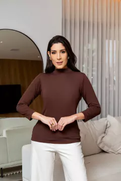 Tricozinho, Mangas 3/4 - Marrom Café na internet