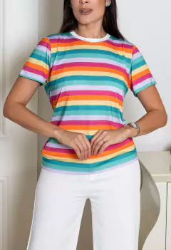 Camiseta Listrada "Arco-Íris" - comprar online