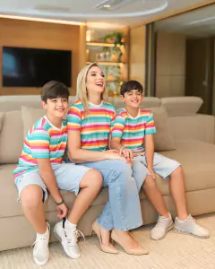 Camiseta Listrada "Arco-Íris", Infantil - Lucinha Correia