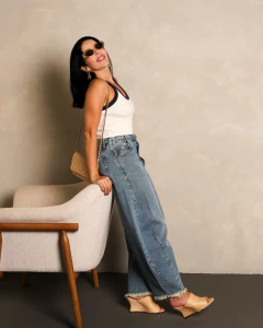 Regata Canelada Tradicional, Bicolor Off White - loja online