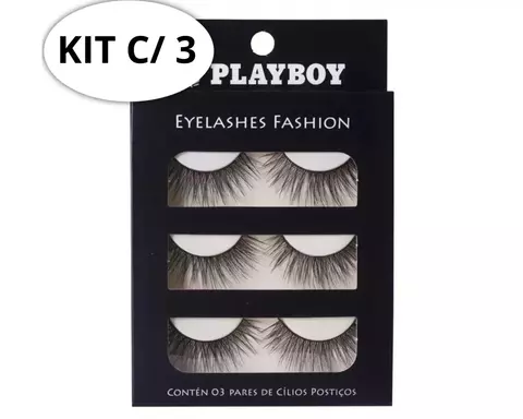 KIT C/ 03 PARES DE CÍLIOS POSTIÇOS EYELASHES FASHION