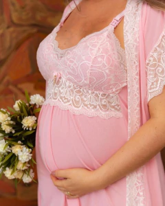 Kit Camisola Amamentar + Robe Sofia - Doris Moda Intima | Lingerie no atacado