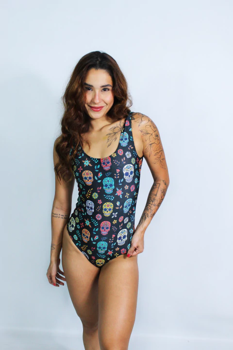 Body Maiô Caveira Mexicana Azul - comprar online
