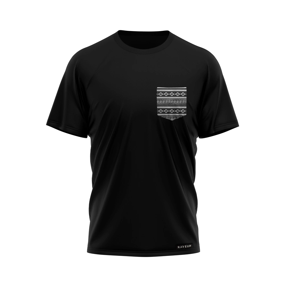 Camiseta Com Bolso Cultura Nativa Preto