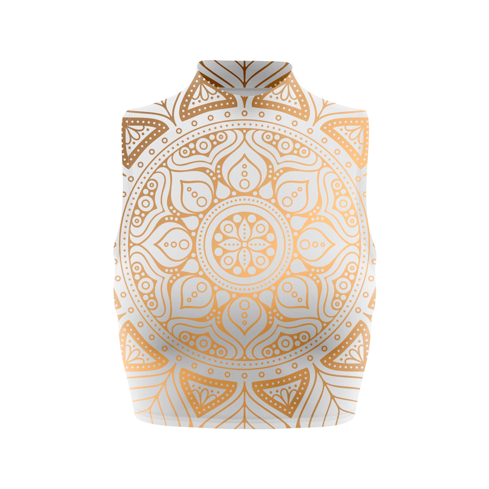 Cropped Regata Gola Alta Mandala Dourada