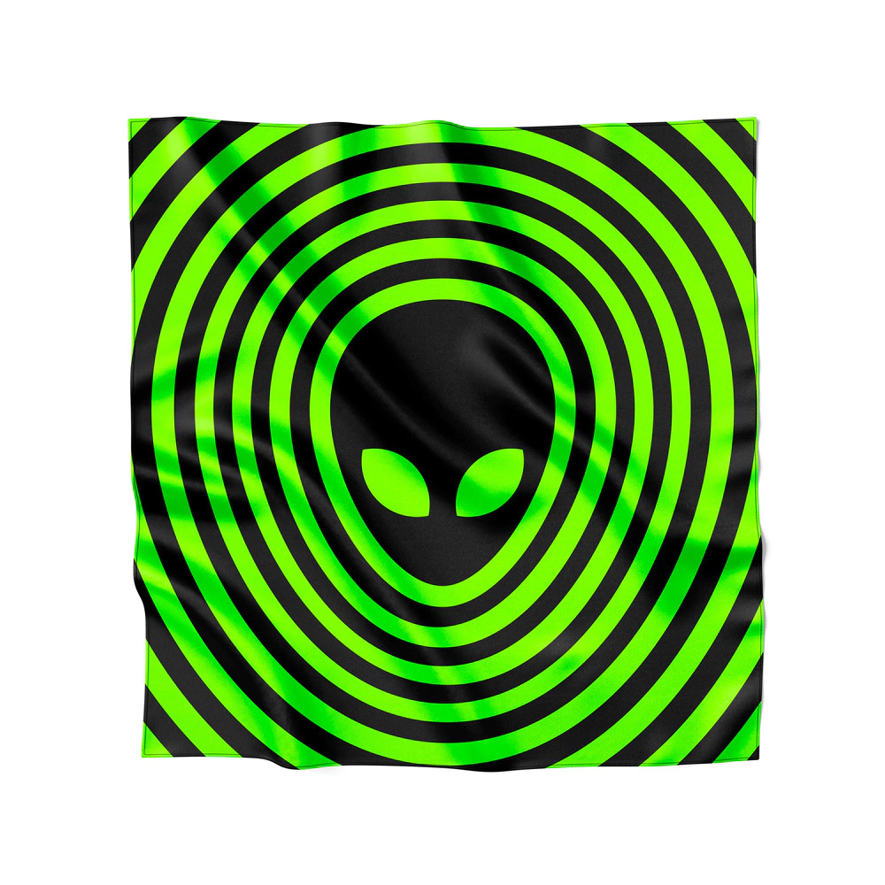 Lenço de Cetim 90x90cm Alien Psicodélico