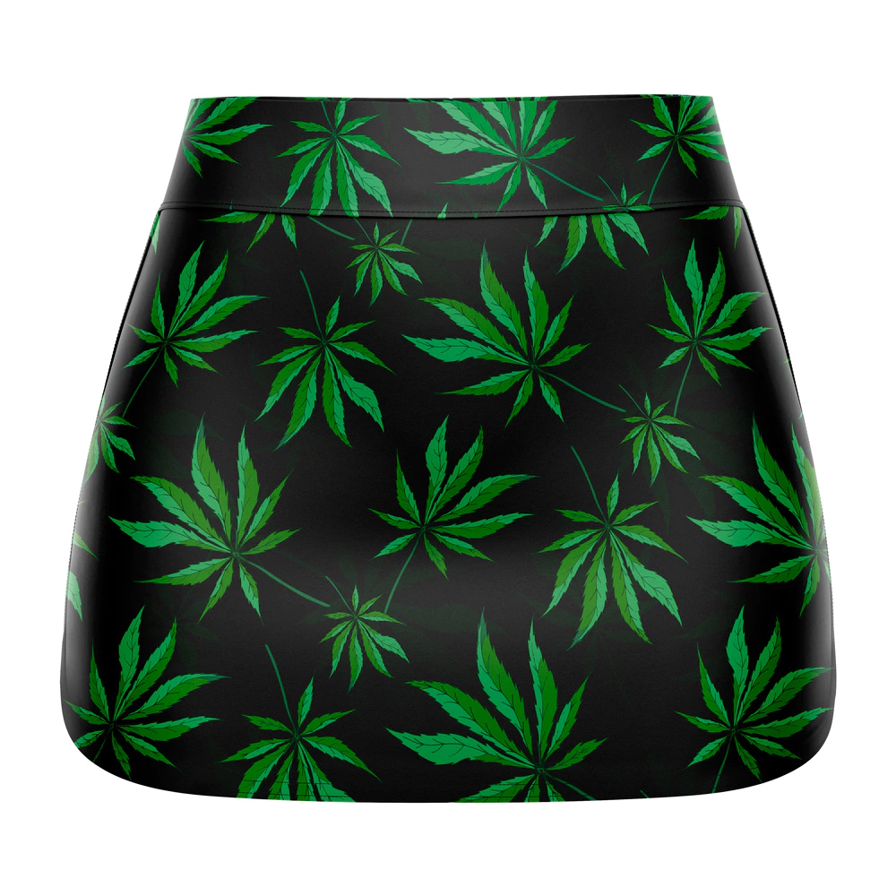 Mini Saia Cannabis Arte Folha Maconha