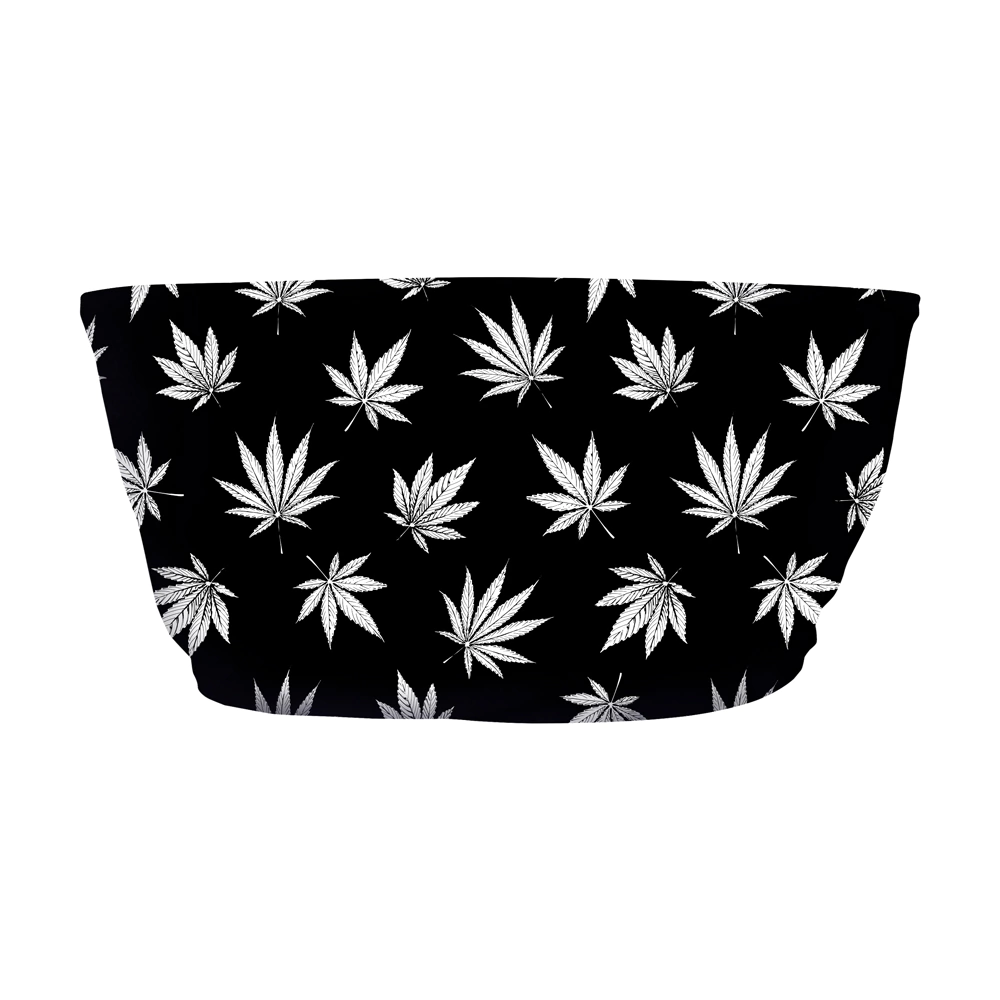 Top Faixa Cannabis Maconha Preto e Branco