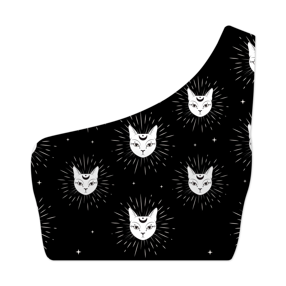 Top Um Ombro Só Psicodélico Gato Místico