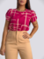 Blusa estampada princesa com botões na manga - Luiza Store