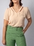 Blusa gola V em crepe com detalhe vazado - lisas - Luiza Store