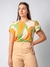 Blusa estampada princesa com botões na manga