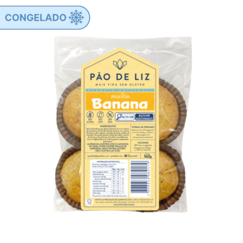 Muffin Sem Glúten de Banana (4 un.) - 160g | Pão de Liz