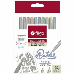 RESALTADOR FILGO MULTILIGHTER DOBLE PUNTA X18 PASTEL