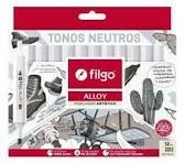 MARCADOR FILGO ARTISTICO ALLOY DOBLE PUNTA TONOS NEUTRO X 12