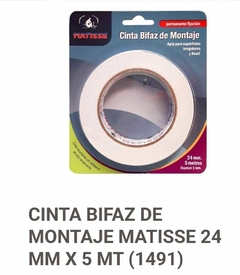 CINTA BIFAZ DE MONTAJE MATISSE 24 MM X 5 MTS