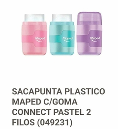 SACAPUNTA PLASTICO MAPED C/GOMA CONNECT PASTEL 2 FILOS - comprar online