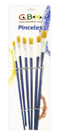 PINCELES PUNTA CHATA BISTER X 6U. DIFERENTES MEDIDAS