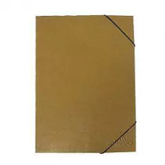 CARPETA CONGRESO 3 SOLAPAS C/ELAS MARRON PLAST OFICIO
