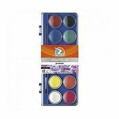 ACUARELA PREMIUM X 12 COLORES + PINCEL LIBRERIA MARTIN