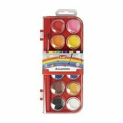 ACUARELA TRABI T/CRISTAL X 12 COLORES + PINCEL