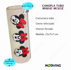 CARTUCHERA MOOVING TUBO MINNIE MOUSE CON GLITTER , CIERRE REFORZADO DISNEY