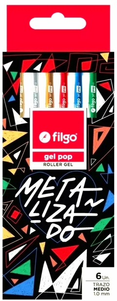 ROLLER GEL POP FILGO METALIZADO X 6 U.