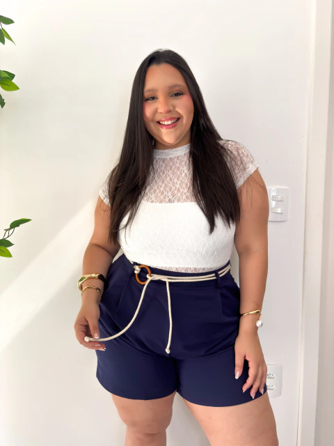 Blusa Renda manga em cores