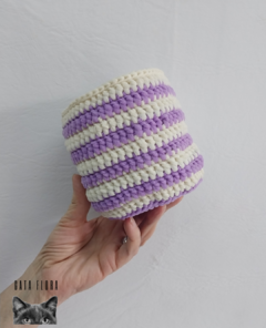 Canasto crudo y lila de tul (1164) - comprar online