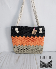 Cartera arena, naranja y negro de friselina (2088)